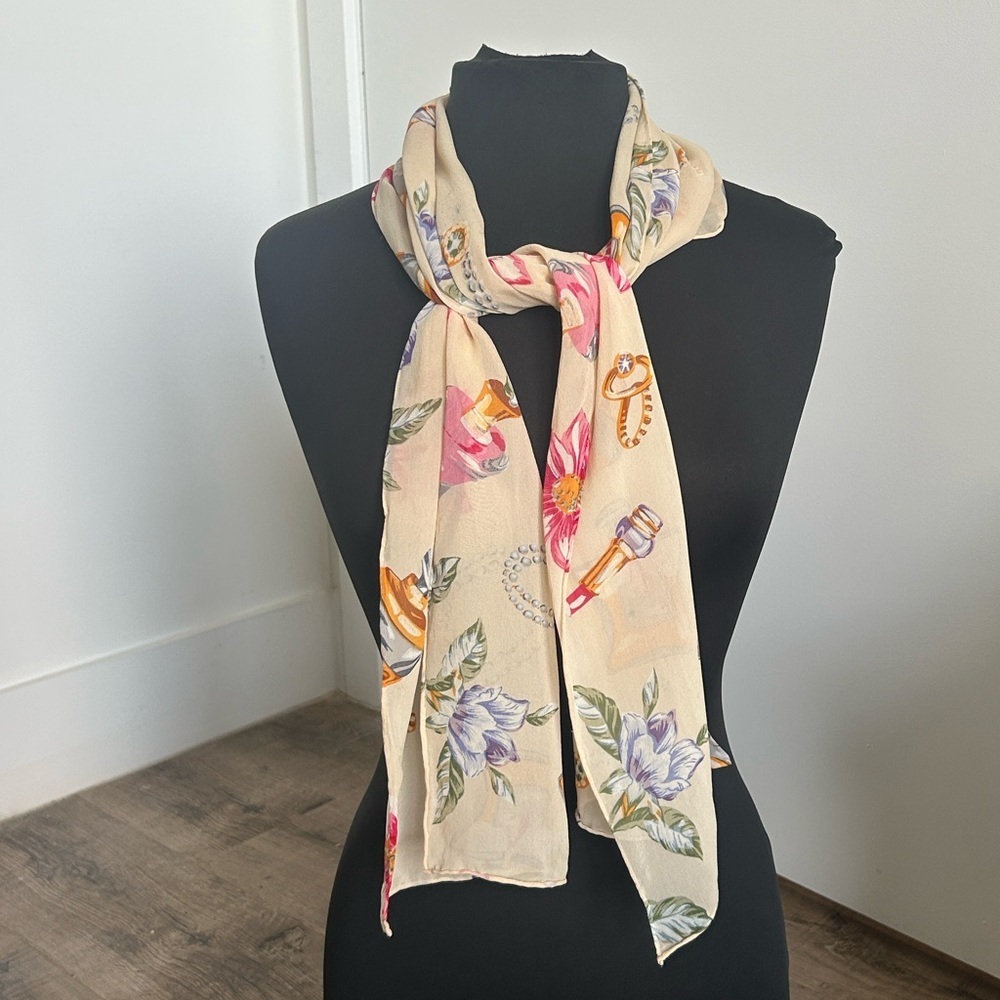 Vintage Silk Long Scarf